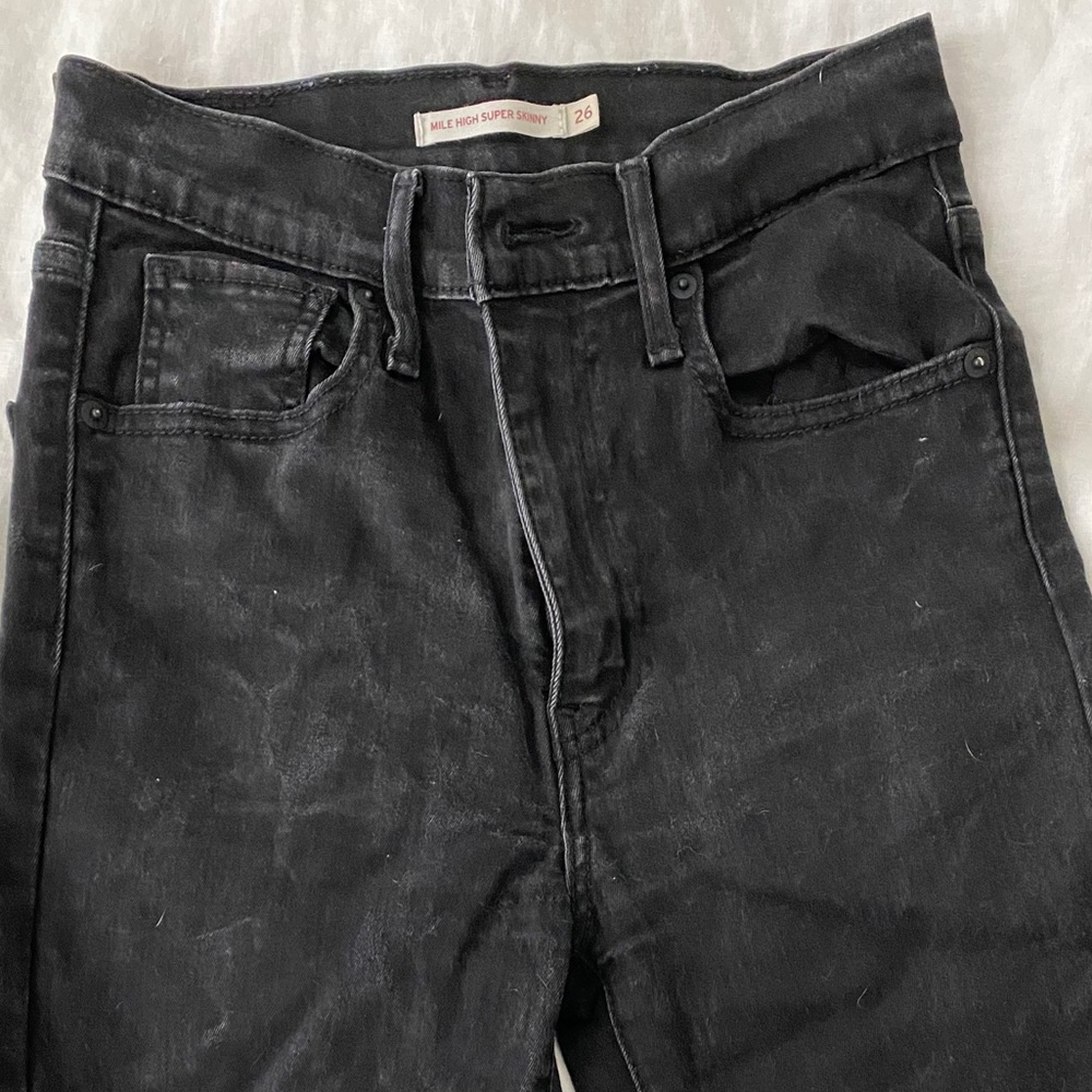 Levi’s Mile High Super Skinny Black Jeans